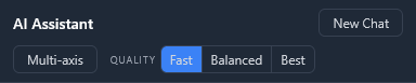 The AI Assistant in Multi-axis mode, with the Multi-axis toggle shown