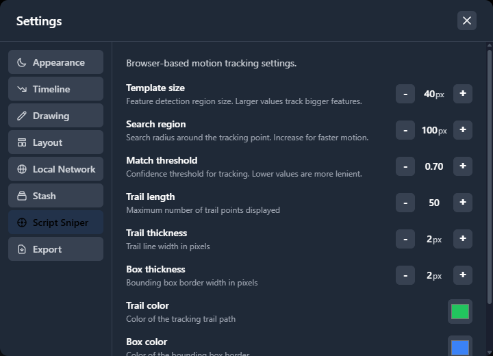 Script Sniper settings tab